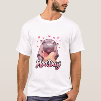 女のモー子の女の子の女の子らしハートwかわいいトウ tシャツ