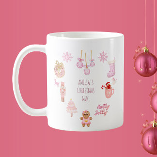 女のユニーク子ドードルクリスマスマグ コーヒーマグカップ