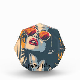 女のレトロスタイル フォトブロック