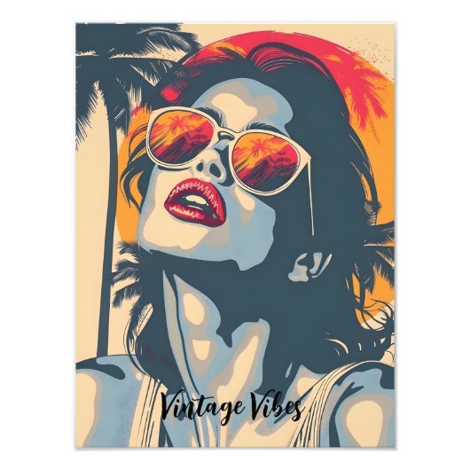 女のレトロスタイル フォトプリント            (正面)