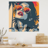 女のレトロスタイル ポスター (キッチン)