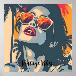 女のレトロスタイル ポスター