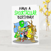 女の不気味子の誕生日カード。 カード (黄色い花)