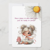 女の予測できな子の誕生日の招待 招待状 (裏面)