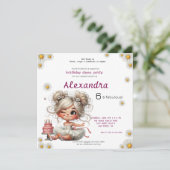 女の予測できな子バレリーナ誕生日の招待状 (スタンド正面)