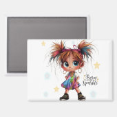 女の予測できな子生まれがキラリ磁石 マグネット (正面/裏面)