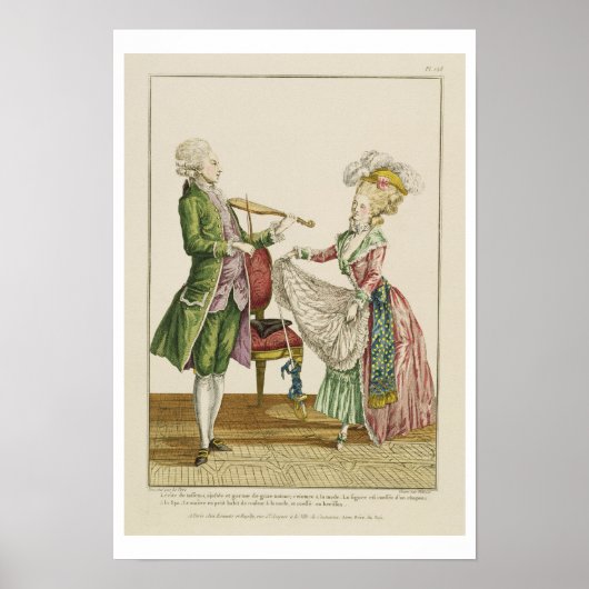 女の人遊が踊っている間に紳士のバイオリン ポスター (正面)