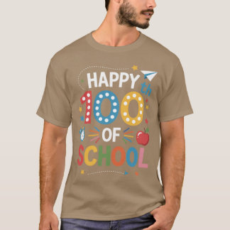 女の先生のためのハッピースクール100日おめでとう 大人 キッズ Tシャツ