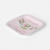 女の名門私立校風の子の物干し用ベビーシャワー ペーパープレート (傾斜あり)