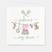 女の名門私立校風の子テニス赤ちゃんシャワー物干し スタンダードカクテルナプキン (正面)