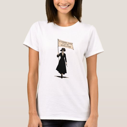 女の場所は革命の中に Feminist Desi Tシャツ (正面)