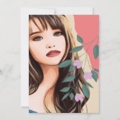 女の女性の女性のかわいらし顔、ポートレートアートT シーズンカード (正面)
