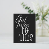 女の子あなたがこのインスパイアの引用文白黒 ポストカード (スタンド正面)