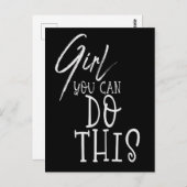 女の子あなたがこのインスパイアの引用文白黒 ポストカード (正面/裏面)