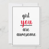 女の子あなた素晴らし親切ジェスチャー女性の人 サンキューカード (正面)