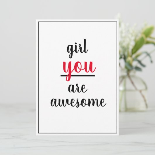 女の子あなた素晴らし親切ジェスチャー女性の人 サンキューカード (スタンド正面)