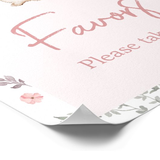 女の子いくつかのバニー赤ちゃんシャワーの好意 ポスター (角)