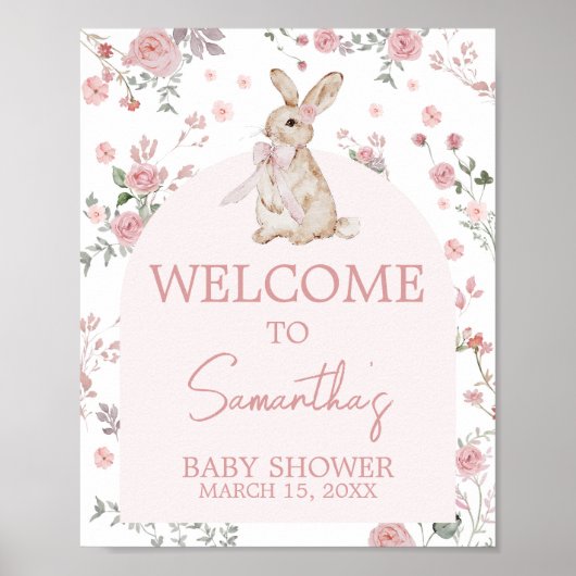 女の子いくつかのバニー赤ちゃんシャワーへようこそ ポスター (正面)