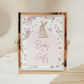 女の子いくつかのバニー赤ちゃんシャワー本とギフト ポスター