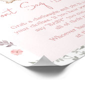 女の子いくつかのバニー赤ちゃんシャワー言わないベビー ポスター (角)