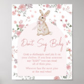 女の子いくつかのバニー赤ちゃんシャワー言わないベビー ポスター (正面)