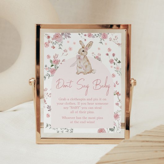 女の子いくつかのバニー赤ちゃんシャワー言わないベビー ポスター