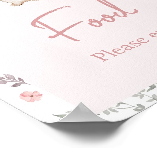 女の子いくつかのバニー赤ちゃんシャワー食品 ポスター (角)