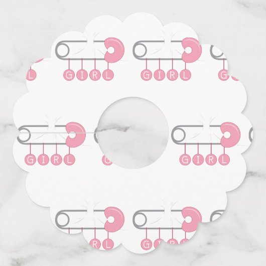 女の子おむつピン ワイングラスタグ (正面)