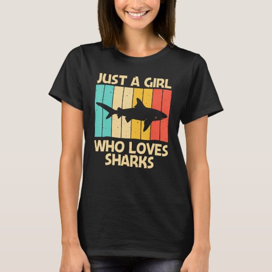 女の子おもしろいのためのサメHammerhead Tiger Sharks Tシャツ (正面)