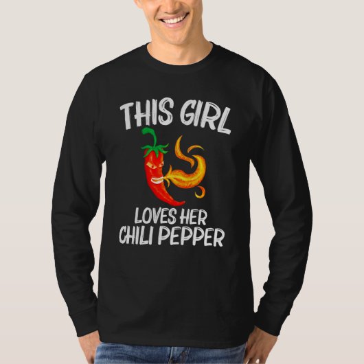 女の子おもしろいのための唐辛子赤スパイシーなflamin tシャツ (正面)