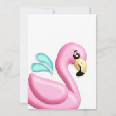 女の子おもしろい夏の熱帯プール赤ちゃんシャワー 招待状 (裏面)