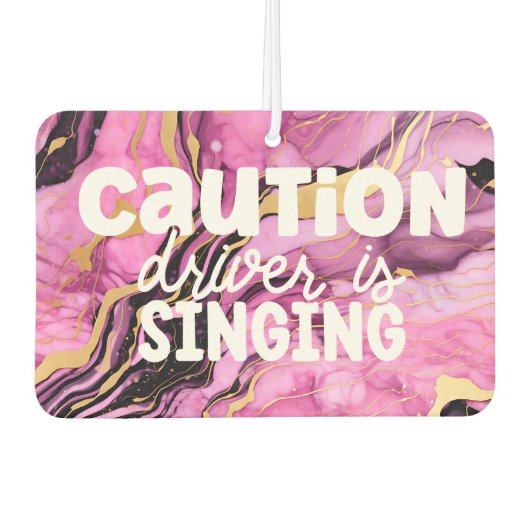 女の子おもしろい慎重なドライバ大理石ピンクカー カーエアーフレッシュナー (正面)