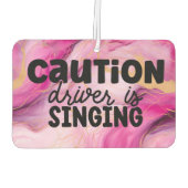 女の子おもしろい慎重なドライバ大理石ピンクカーB カーエアーフレッシュナー (裏面)