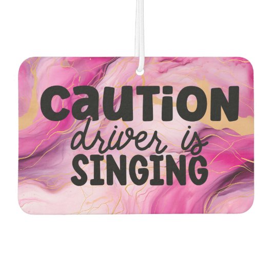 女の子おもしろい慎重なドライバ大理石ピンクカーB カーエアーフレッシュナー (正面)