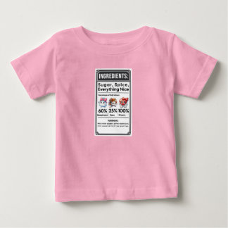 女の子おもしろい成分ラベルシンプルハロウィーン ベビーTシャツ