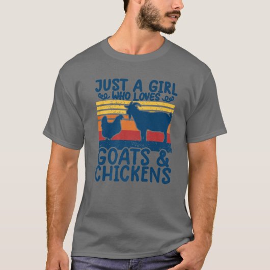 女の子おもしろい用チキンヤギガールT農業 Tシャツ (正面)