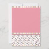 女の子およびブタの平らなサンキューカード サンキューカード (裏面)