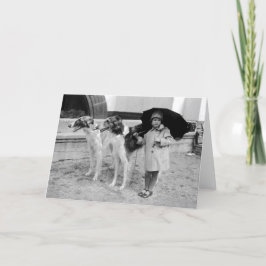 女の子およびボルゾイカード カード