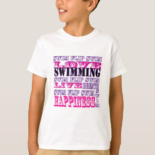女の子および女性のためのかわいい水泳のギフトそして服装 Tシャツ