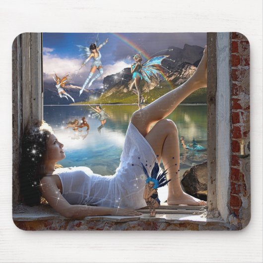 女の子および妖精のマウスパッド マウスパッド (正面)