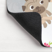 女の子および彼女のパグのmousepad マウスパッド (コーナー)