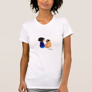 女の子および彼女のパグ Tシャツ