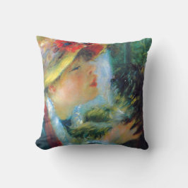 女の子および犬のルノアールの印象主義のファインアート クッション