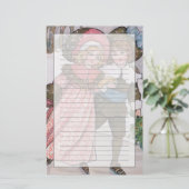 女の子および男の子のスケートで滑る 便箋 (スタンド正面)