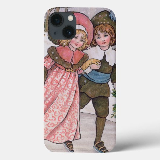 女の子および男の子のスケートで滑る Case-Mate iPhoneケース (裏面)