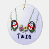 女の子および男の子の双生児 セラミックオーナメント (左)