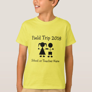 女の子および男の子の姿の野外研究活動のTシャツ Tシャツ