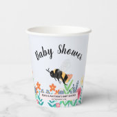 女の子お洒落（昆虫）マルハナバチビーフローラベビーシャワー 紙コップ (裏面)