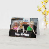 女の子からのハッピーバースデー カード (黄色い花)