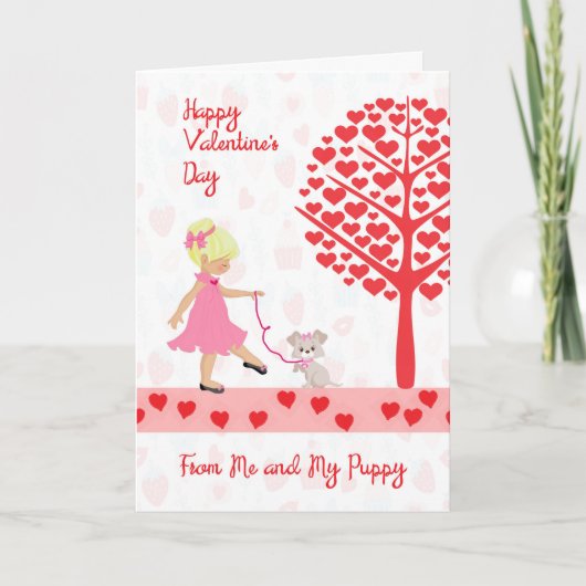 女の子から別の子へバレンタインのカード シーズンカード (正面)